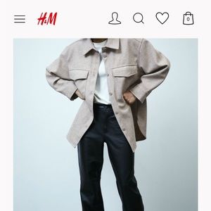 H&M oversized jacket in beige marle.  Size S